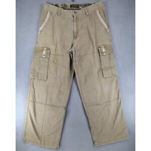 Vintage Old Navy Pants Mens 36x30 Beige Military Paratrooper Baggy Cargo 90s Y2K